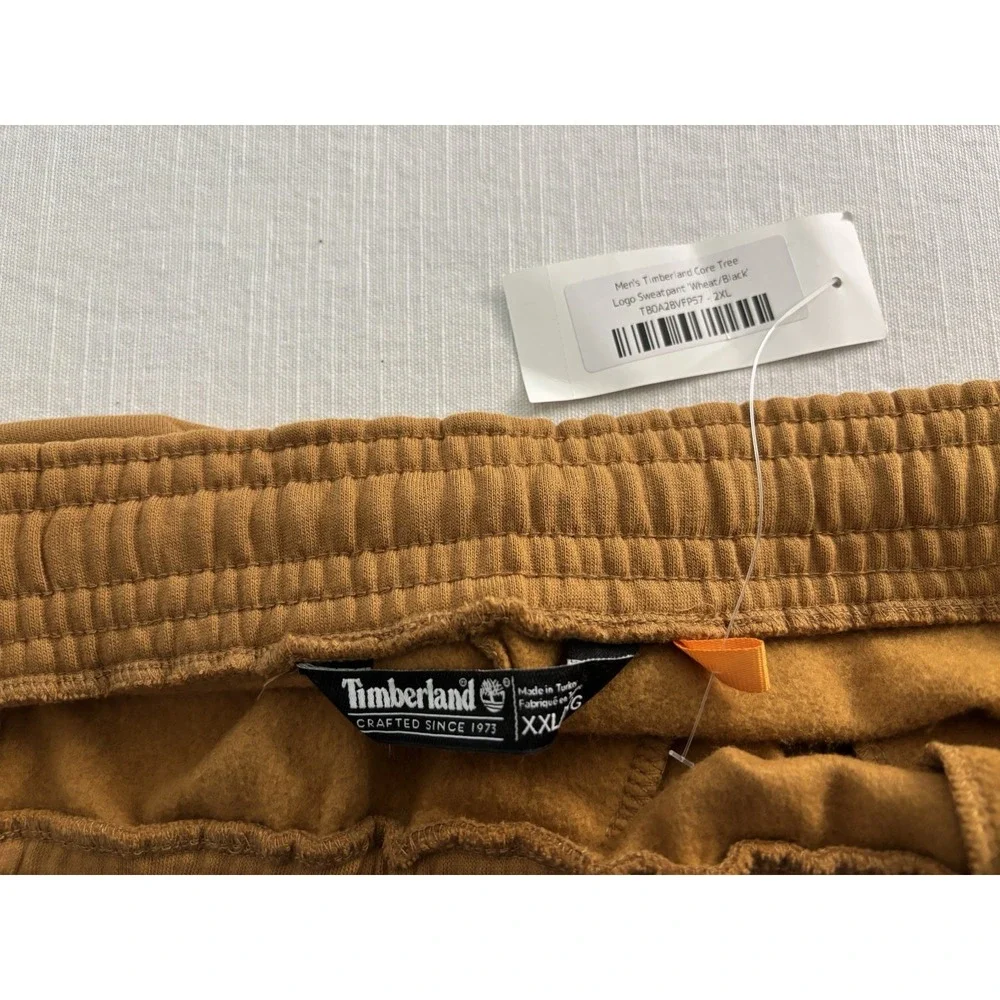 Mens Timberland Wheat Joggers Brown Graphic Logo Tan Sweatpants Size XXL